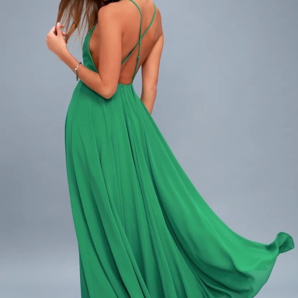 Lulu's Teal Green Strappy Open-Back Maxi Dress - Picture 9 of 9